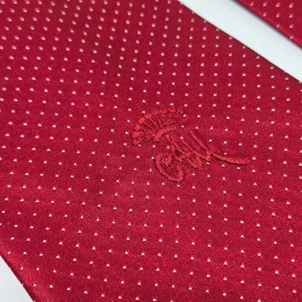 COUNTESS MARA SILK TIE RED WHITE MICRO DOT SISTINE SATIN 3.75